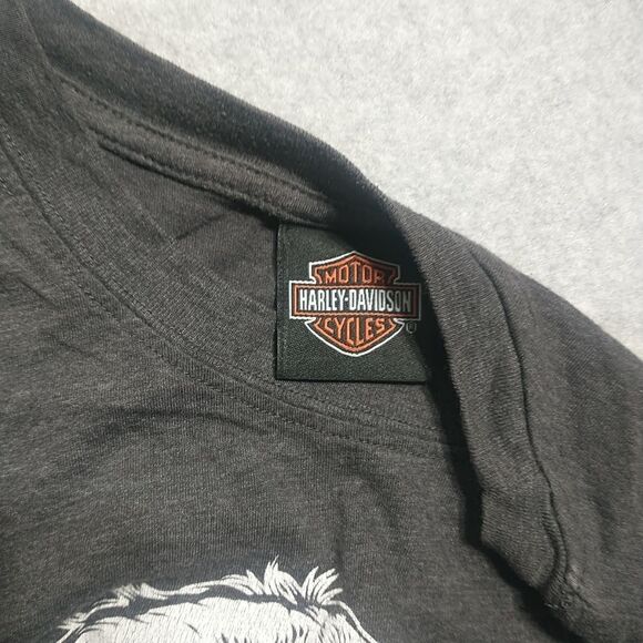 Mens Harley Davidson T Shirt Size Large Utica NY Gray Short Sleeve Eagle Logo. - Picture 5 of 5